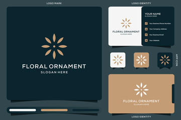 Floral ornament logo and icon with business card template