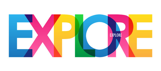 EXPLORE colorful vector typography banner