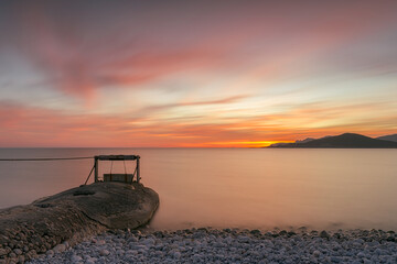 sunset over the sea , experimental beach , Ibiza 