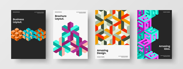 Fresh mosaic pattern cover layout composition. Colorful flyer vector design concept collection.