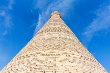 Fototapeta na wymiar Great Minaret of the Kalon in Bukhara, Uzbekistan, Central Asia