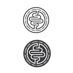 Bowel care, a sign in two different designs.