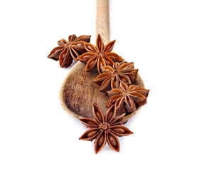 Anise  isolated on white background. Spice closeup.