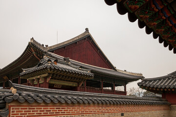 Fototapeta na wymiar Building at Gyeongbokgung Palace, Seoul, South Korea