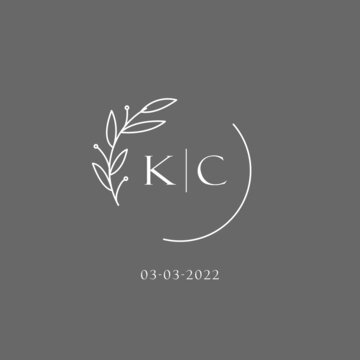 Letter KC wedding monogram logo design ideas