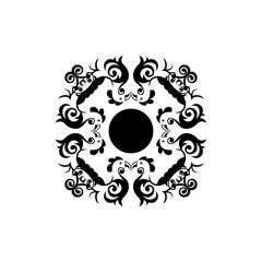 Circular pattern in form of mandala for Henna, Mehndi, tattoo, decoration. Decorative ornament in ethnic oriental style. Coloring book page.