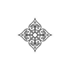 Circular pattern in form of mandala for Henna, Mehndi, tattoo, decoration. Decorative ornament in ethnic oriental style. Coloring book page.
