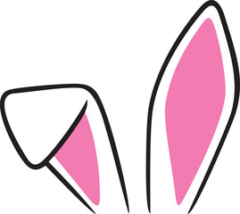 Bunny (rabbit) ears color vector illustration