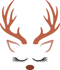 Cute deer color vector illustration  