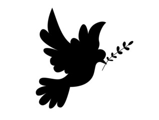 Flag of Ukraine in the form of a dove of peace. The concept of peace in Ukraine. Pray for Ukraine. Crisis in Ukraine. Stop war map. Vector illustration