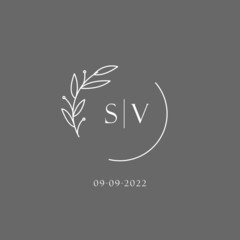 Letter SV wedding monogram logo design ideas