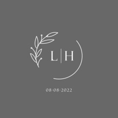 Letter LH wedding monogram logo design ideas