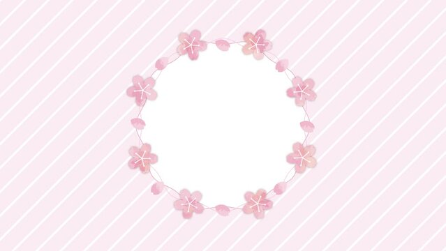 水彩の桜の花タイトルフレーム