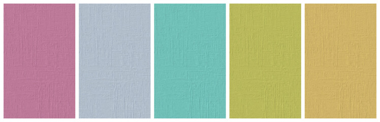 Abstract plain background set with colored fiber surface - five 10:16 images ( Size each: 2000 x 3200 ) - e.g. for book and ebook cover design or advertising