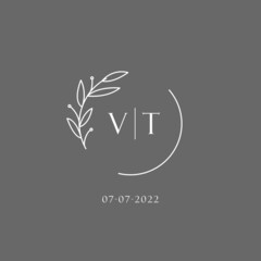 Letter VT wedding monogram logo design ideas