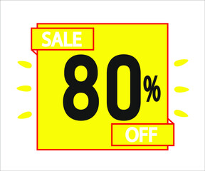 80% off purchase. Yellow sticker with offer message.
