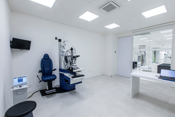Padova, Italy - March, 2022: eye exam room
