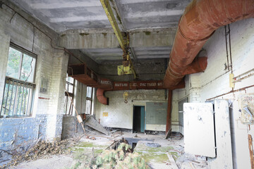 Fototapeta na wymiar Building in Duga Radar Base, Chernobyl Exclusion Zone, Ukraine