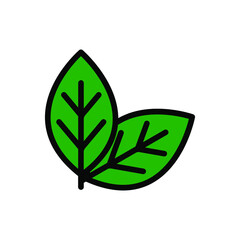 simple green leaf icon vector