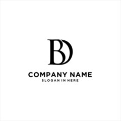 monogram BD letter logo design vector