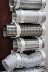 assortment of non-insulated aluminum air ducts