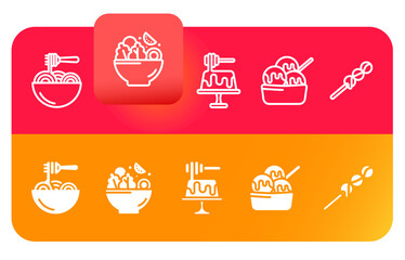 Food icon set. grocery illustration sign collection. fast food - junk food. vector vol 6