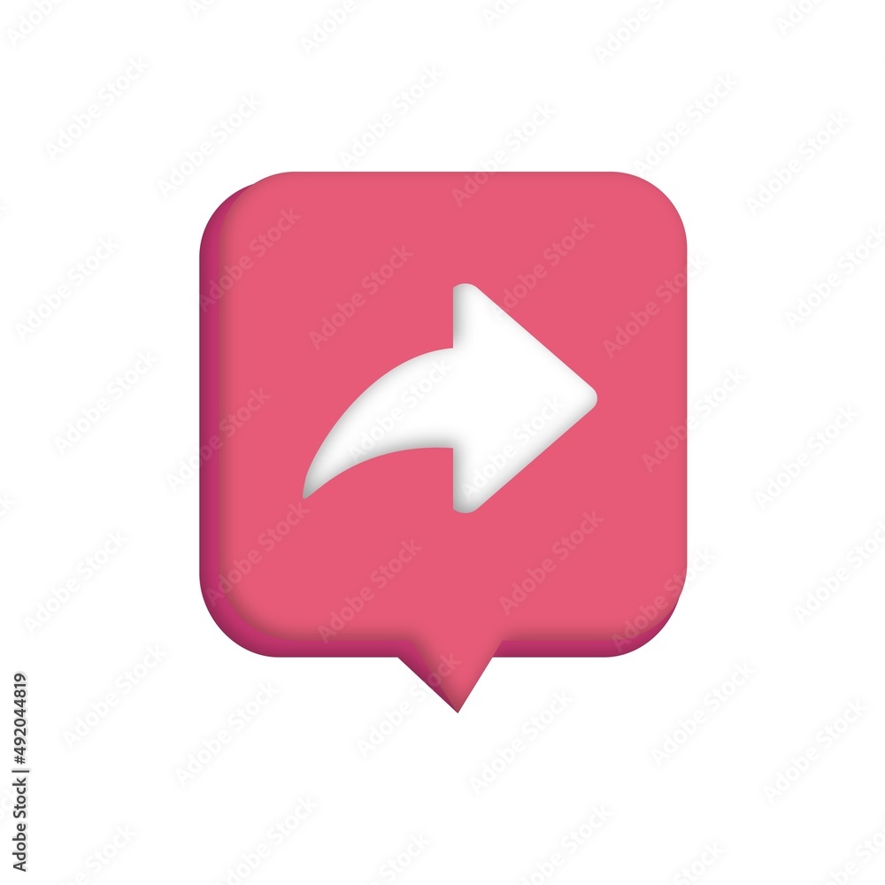 Poster vector illustration of share notification icon. speech bubble with forward icon. social network and 