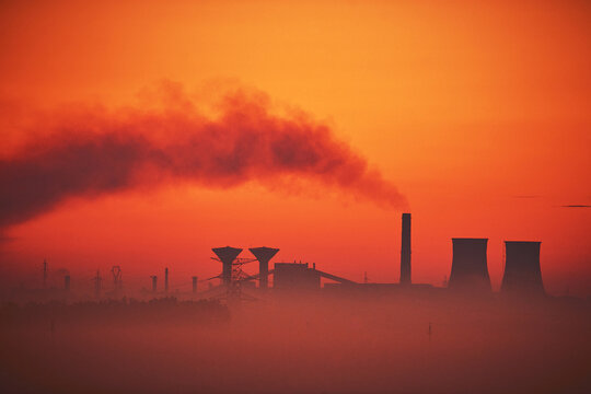 Galati Steelworks at sunrise