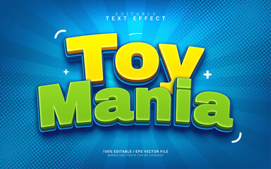 toy mania cartoon 3d style text effect