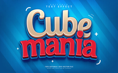 cube mania cartoon 3d stye text effect