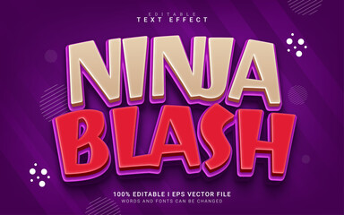 ninja blash cartoon 3d style text effect