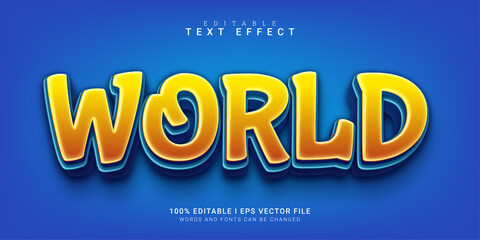 world cartoon 3d style text effect
