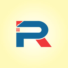 PR or RP Letter Logo Design Template