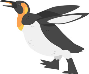 Emperor Penguin as Aquatic Flightless Bird with Flippers for Swimming in Standing Pose