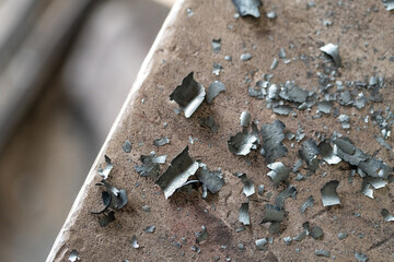 close up of an metal