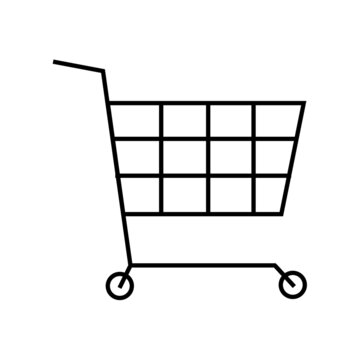 Shopping cart icon. Supermarket buy basket symbol. Sign trolley vector.
