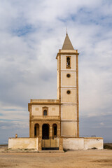 Obraz premium view of the historic beachfront church in Almadraba de Monteleva