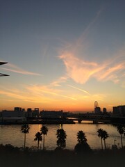 Fototapeta premium sunset over the Tokyo bay, November 27th, 2014