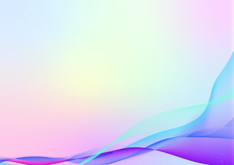 Abstract wave vector color smooth flow curve illustration. Very beautiful iridescent wallpaper. Rainbow background. Trendy wallpaper, bright pastel colors.
