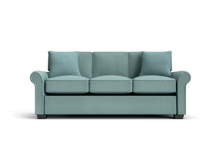 3d render green sofa on a white background furniture sale