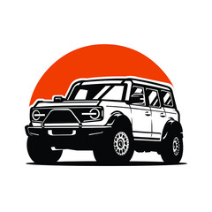 Adventure offroad overland SUV vector illustration isolated © bonky