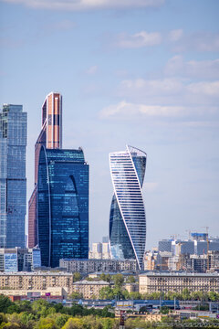 View Of Mercury City Tower Behind The	Imperia Tower And The  Evolution Tower