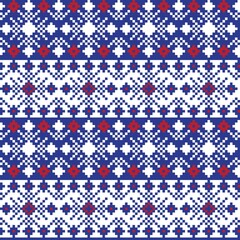 Fototapeta premium Snowflakes Fair Isle Seamless Pattern Design