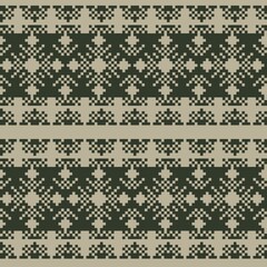 Fototapeta premium Snowflakes Fair Isle Seamless Pattern Design
