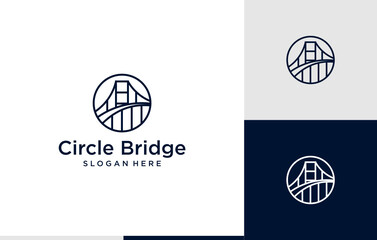 unique luxury circle bridge logo design
