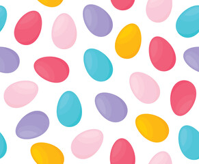 colorful easter eggs seamless background- vector illustration
