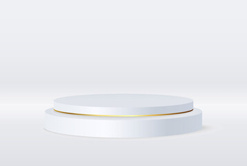 White round podium, product presentation and advertising.Round stage.