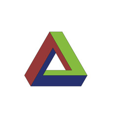 3D Penrose Triangle Delta Illusion 