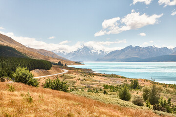 Fototapeta na wymiar Berge, Neuseeland, Landschaft, Natur, Panorama.