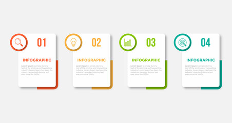 Timeline infographic design element and number options. Business concept with 4 steps. Can be used for workflow layout, diagram, annual report, web design. Vector business template for presentation. - obrazy, fototapety, plakaty